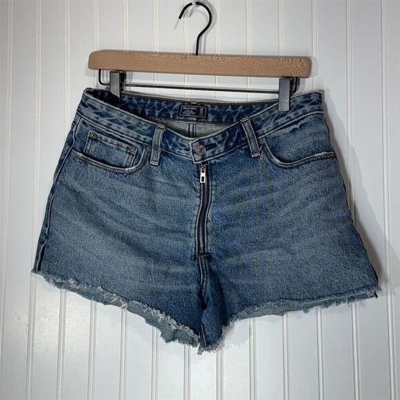 Abercrombie Annie High Rise Denim Shorts 30/10 Frayed Hem Vintage Y2K coastal - Picture 2 of 5